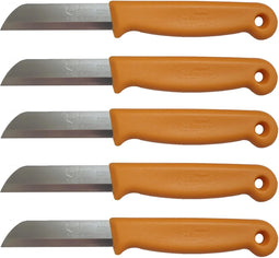 Solingen Schilmesje - RVS Glad - 16 cm met "Blade Cover" - Oranje - 5 Stuks