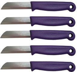 Solingen Schilmesje - RVS Glad - 16 cm met "Blade Cover" - Paars - 5 Stuks