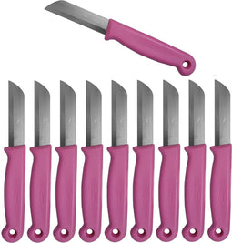 Solingen Schilmesje - RVS Glad - 16 cm met "Blade Cover" - Roze - 10 Stuks
