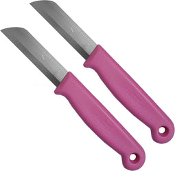 Solingen Schilmesje - RVS Glad - 16 cm met "Blade Cover" - Roze - 2 stuks