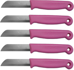 Solingen Schilmesje - RVS Glad - 16 cm met "Blade Cover" - Roze - 5 Stuks