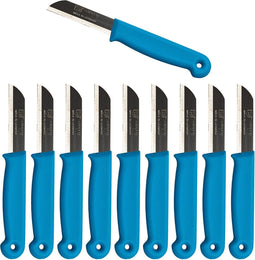 Solingen Schilmesje - RVS Glad - 16 cm met "Blade Cover" - Turquoise - 10 Stuks