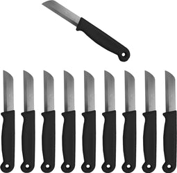 Solingen Schilmesje - RVS Glad - 16 cm met "Blade Cover" - Zwart - 10 stuks