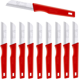 Solingen Schilmesje - RVS Glad - 16 cm - Rood - 10 Stuks