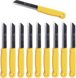 Solingen Schilmesje - RVS Glad - 18,5 cm met "Blade Cover" - Geel - 10 stuks