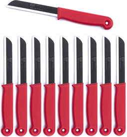 Solingen Schilmesje - RVS Glad - 18,5 cm met "Blade Cover" - Rood - 10 stuks