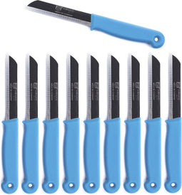 Solingen Schilmesje - RVS Glad - 18,5 cm met "Blade Cover" - Turquoise - 10 stuks