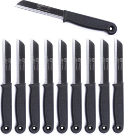 Solingen Schilmesje - RVS Glad - 18,5 cm met "Blade Cover" - Zwart - 10 stuks