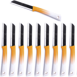 Solingen Schilmesje - RVS Glad - 19 cm met "Blade Cover" - Bi-Color Geel met Wit - 10 stuks