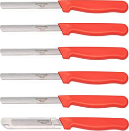 Solingen Tafelmes - Microkartel - Brede smeerkant - RVS - 21,5 cm - Rood - Set van 6