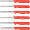 Solingen Tafelmes - Microkartel - Brede smeerkant - RVS - 21,5 cm - Rood - Set van 6