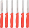 Solingen Tafelmes - Microkartel - Brede smeerkant - RVS - 21,5 cm - Rood - Set van 6