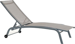 Solstol DKD Home Decor Met wieltjes Grijs PVC Aluminium (187,5 x 64 x 97 cm)