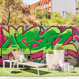 Solstol Thais 199 x 61 x 30 cm Taupe Wit