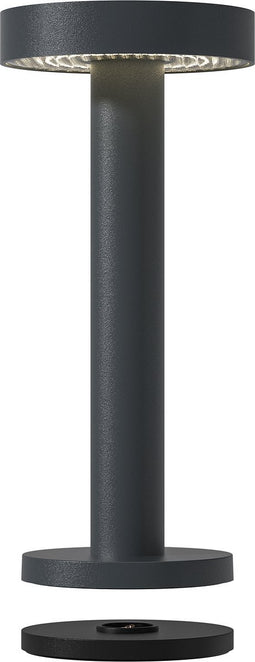 Sompex Tafellamp Boro | Antraciet - tafellamp voor binnen of buiten met oplaadstation USB wisselbaar in Warm of koud witte kleur