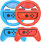 Somstyle Controller Grip Set geschikt voor Nintendo Switch Joy-Con - Stuur en Controller Houder - Rood / Blauw