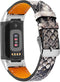 Somstyle Leren Bandje - Slangenleer - Geschikt Voor Fitbit Charge 5 - Slangenprint
