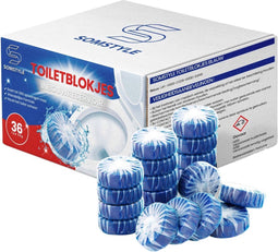 Somstyle Toiletblokjes Inbouwreservoir – 36 Stuks WC Blokjes – Voordeelverpakking - Blauw