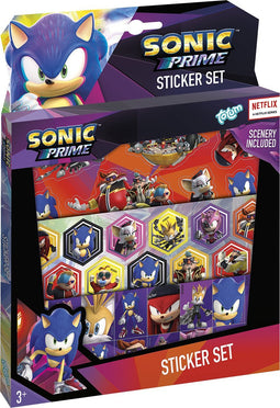 Sonic stickers 3 stickervellen en speelachtergrond Totum stickerset - voor gaming fans