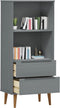 vidaXL - Boekenkast - MOLDE - 60x35x133,5 - cm - massief - grenenhout - grijs