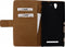 Sony Xperia C3 Hoesje - Mobilize - Slim Wallet Serie - Kunstlederen Bookcase - Zwart - Hoesje Geschikt Voor Sony Xperia C3