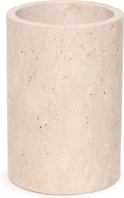 MOOISA - Travertine wijnkoeler - Vaas Travertine Ø12x18cm - rond marmer dienblad - vierkant marmer dienblad - decoratie schaal - tapasplank - serveerplank