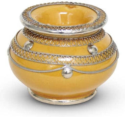 Safaary - Marokkaanse Asbak met metaal Geel Ø 10 x 8,5cm