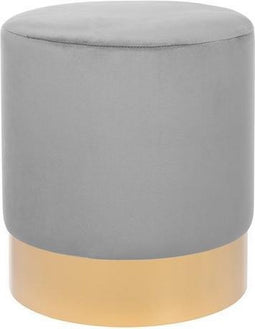 SOPHIA - Poef - Grijs - 39 cm - Fluweel