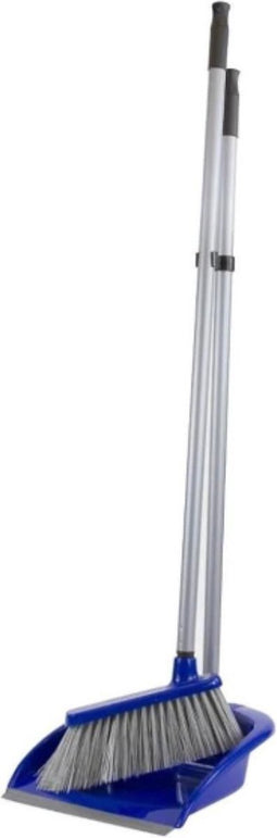 Sorex Stoffer en blik met lange steel - grijs/blauw - mariasetje