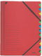 Sorteermap Leitz 12 tabbladen karton rood | 5 stuks