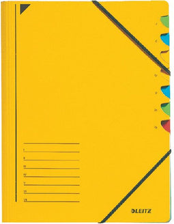 Sorteermap Leitz 7 tabbladen karton geel | 5 stuks