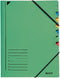 Sorteermap Leitz 7 tabbladen karton groen | 5 stuks