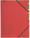 Sorteermap Leitz 7 tabbladen karton rood | 5 stuks