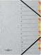 Sorteermap Pagna Easy A4 12 tabs grijs | 5 stuks