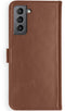 Selencia Galaxy S21 Plus - Echt Lederen Bookcase - Ruimte voor 3 pasjes - Lichtbruin
