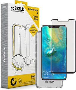 SoSkild Defend Heavy Impact Transparant Telefoonhoesje en Tempered Glass Transparante Screenprotector voor Huawei Mate 20 Pro| TÜV Nord Kwaliteitskeurmerk