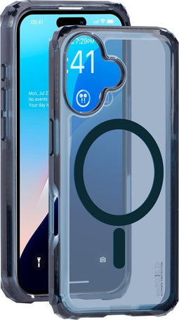 SoSkild iPhone 16 Hoesje - Shockproof Case - Stevig Materiaal met Magnetische Ring - Magsafe - Smokey Grey