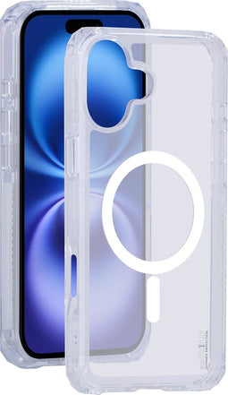 SoSkild iPhone 16 Hoesje - Shockproof Case - Stevig Materiaal met Magnetische Ring - Magsafe - Transparant