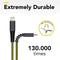 SoSkild iPhone Kabel Lightning - Levensduur van 22 jaar - 1,5 m - Zwart / Geel