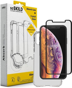 SoSkild iPhone X | Xs Absorb Impact Case and Tempered Glass Transparant