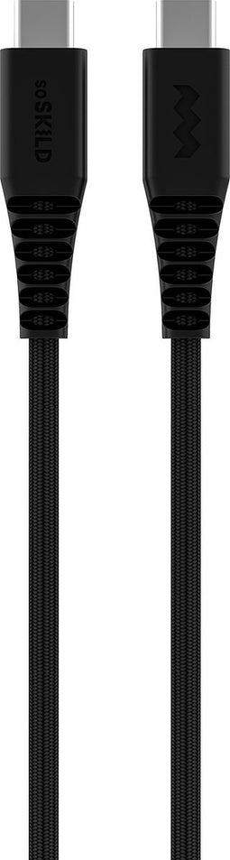 SoSkild Oplaadkabel Ultimate USB C naar USB C – Nylon Oplaadkabel usb c – Gevlochten Nylon - Zwart/Geel – 1,5 meter