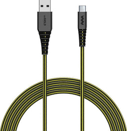 SoSkild Oplaadkabel USB-C - Levensduur van 22 jaar - 1,5 m - Zwart / Geel