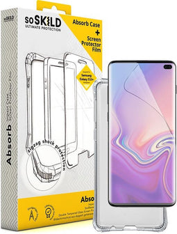 SoSkild Samsung Galaxy S10+ Absorb Impact Case Transparant & Tempered Glass Screenprotector | TÜV Nord Kwaliteitskeurmerk