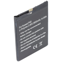 Battery suitable for Huawei P40, Li-Polymer, 3.85V, 3800mAh, 14.6Wh, built-in, without tools