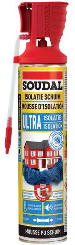 Soudal flexibel PU schuim Ultra isolatie - 600 ml.