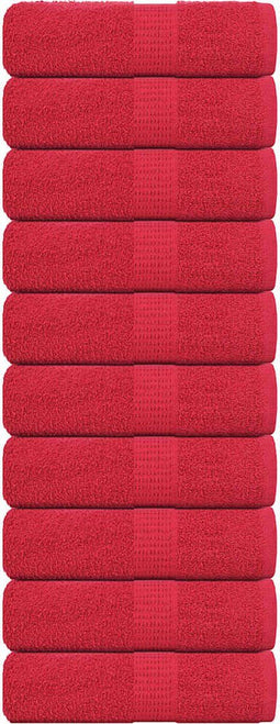 vidaXL - Zeepdoekjes - 10 - st - 30x30 - cm - 360 - g/m² - 100% - katoen - rood