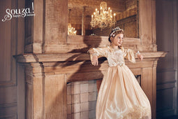 Souza Elisabeth - Verkleedjurk - Prinses - Goud - Maat 3/4 jaar