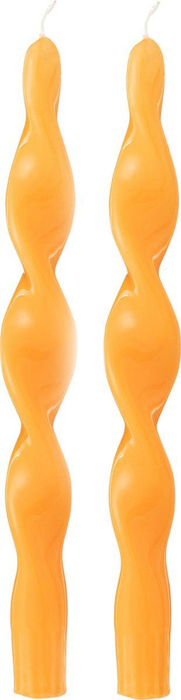 J-Line doos 2 Kaars Gedraaid - donkeroranje - small - 3H