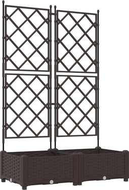 vidaXL - Tuinplantbak - met - Trellis - - - 2 - stuks - - - Bruin - - - 80 - x - 40 - x - 125,5 - cm