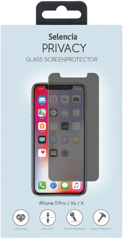 Selencia iPhone 11 Pro / Xs / X - Gehard Glas Privacy Screenprotector - 9H Bescherming (8719295224726)